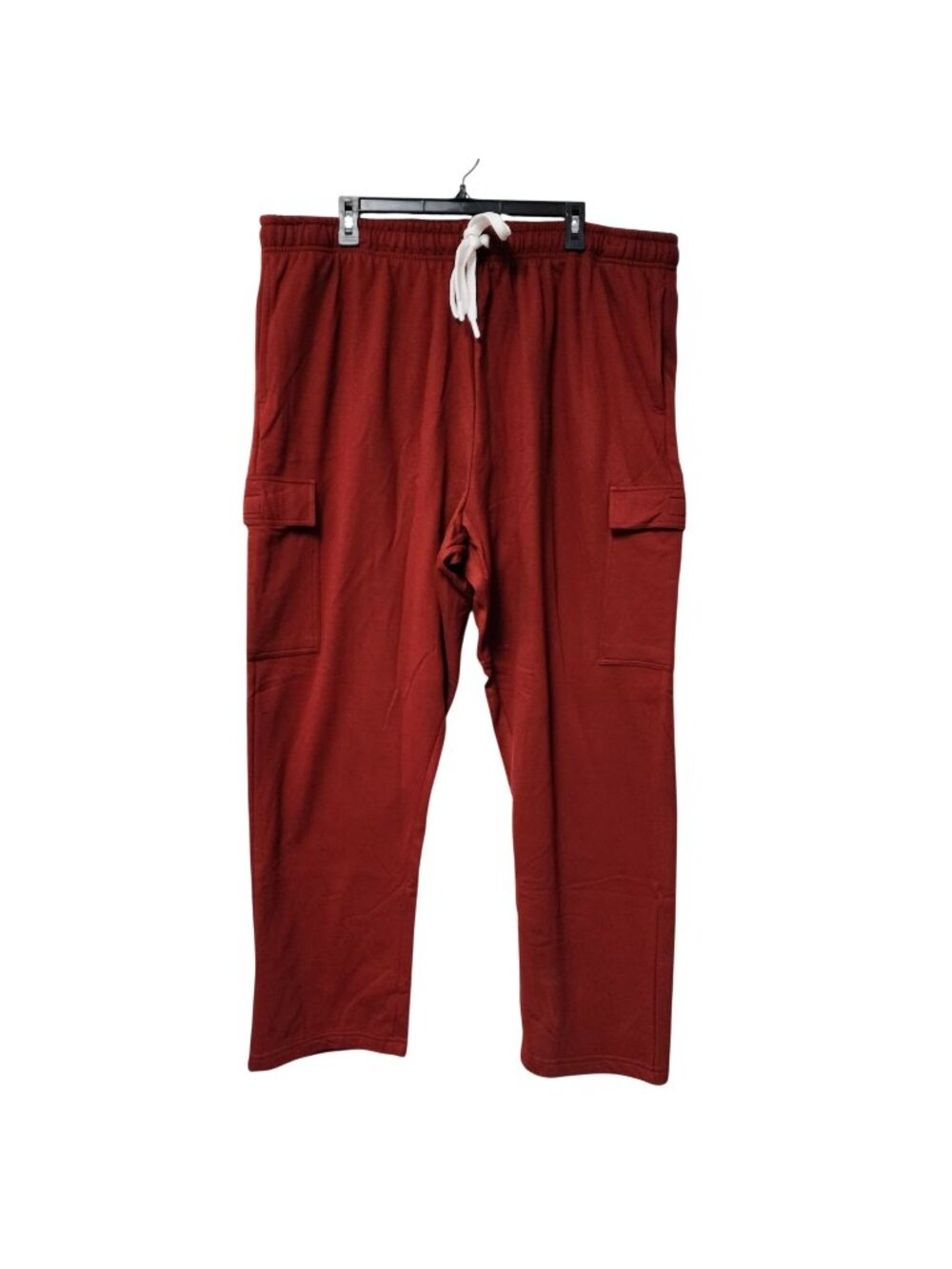 Red Mens 3X Cargo Jogger Sweatpants With Drawstring Waist & Pockets